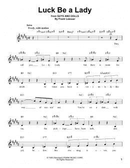 page one of Luck Be A Lady (Pro Vocal)