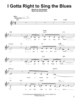 page one of I Gotta Right To Sing The Blues (Pro Vocal)