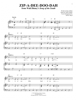 page one of Zip-A-Dee-Doo-Dah (from Song Of The South) (Vocal Duet)