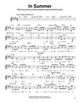 page one of In Summer (from Frozen) (Pro Vocal)
