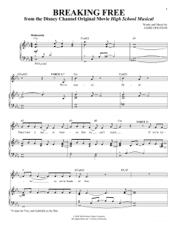 page one of Breaking Free (from High School Musical) (Vocal Duet)
