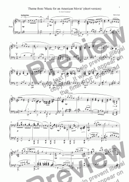 page one of Theme from 'Music for An American Movie' - short version