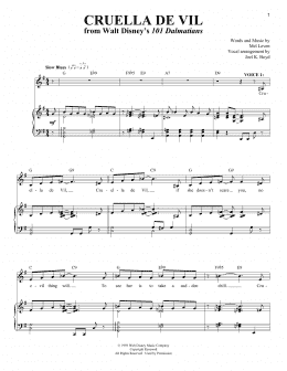 page one of Cruella De Vil (from 101 Dalmations) (Vocal Duet)
