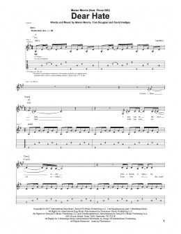 page one of Dear Hate (feat. Vince Gill) (Guitar Tab)