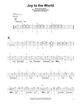 page one of Joy To The World (Banjo Tab)