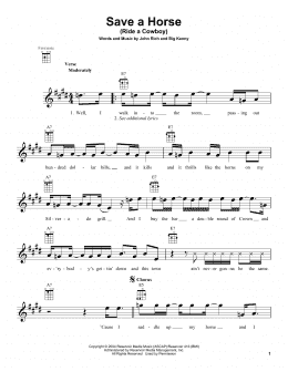 page one of Save A Horse (Ride A Cowboy) (Ukulele)
