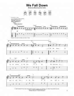 page one of We Fall Down (Easy Guitar Tab)