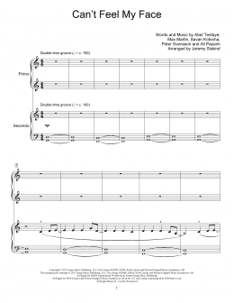 page one of Can't Feel My Face (Piano Duet)