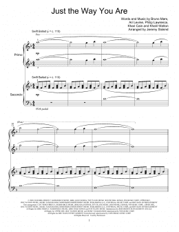 page one of Just The Way You Are (Piano Duet)