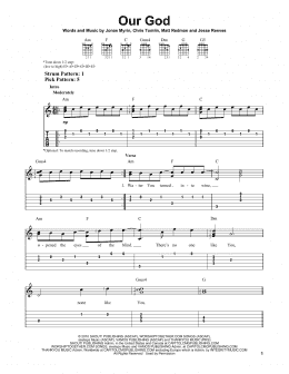 page one of Our God (Easy Guitar Tab)