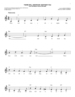 page one of There Will Never Be Another You (Easy Lead Sheet / Fake Book)