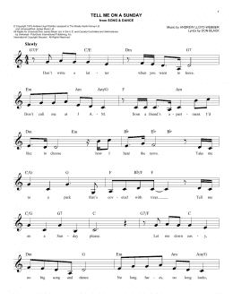 page one of Tell Me On A Sunday (Easy Lead Sheet / Fake Book)