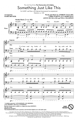 page one of Something Just Like This (arr. Mark Brymer) (SATB Choir)