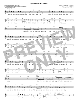 page one of Sophisticated Swing (Lead Sheet / Fake Book)