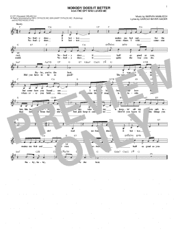 page one of Nobody Does It Better (Lead Sheet / Fake Book)