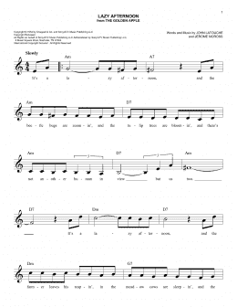 page one of Lazy Afternoon (Easy Lead Sheet / Fake Book)