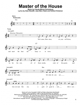 page one of Master Of The House (Pro Vocal)