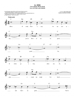 page one of Ill Wind (You're Blowin' Me No Good) (Easy Lead Sheet / Fake Book)