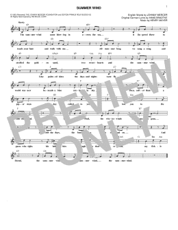 page one of Summer Wind (Lead Sheet / Fake Book)
