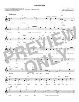 page one of Just Friends (Easy Lead Sheet / Fake Book)
