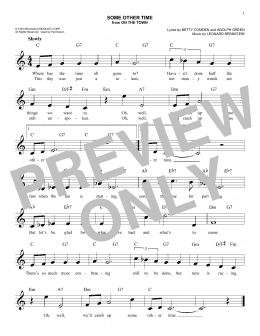 page one of Some Other Time (from On the Town) (Easy Lead Sheet / Fake Book)