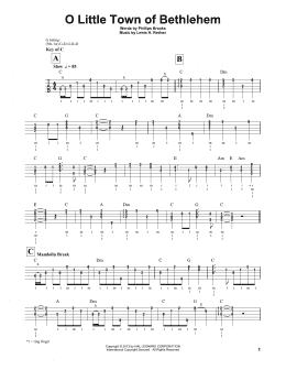 page one of O Little Town Of Bethlehem (Banjo Tab)