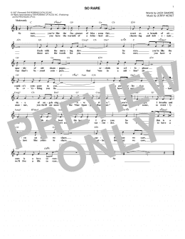 page one of So Rare (Lead Sheet / Fake Book)