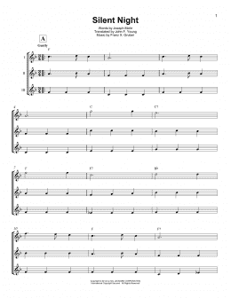 page one of Silent Night (Ukulele Ensemble)