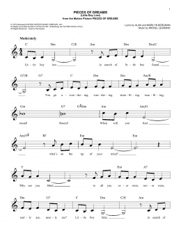 page one of Pieces Of Dreams (Little Boy Lost) (Easy Lead Sheet / Fake Book)