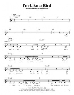 page one of I'm Like A Bird (Pro Vocal)