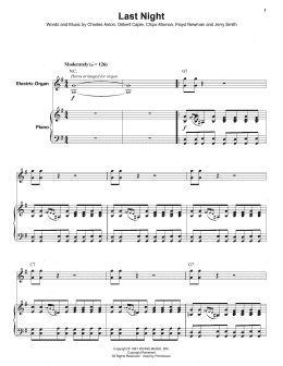 page one of Last Night (Keyboard Transcription)