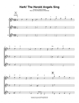 page one of Hark! The Herald Angels Sing (Ukulele Ensemble)