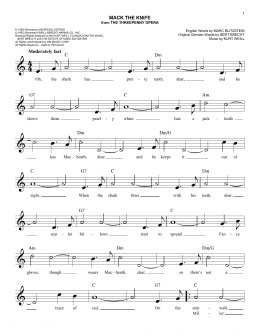 page one of Mack The Knife (Easy Lead Sheet / Fake Book)