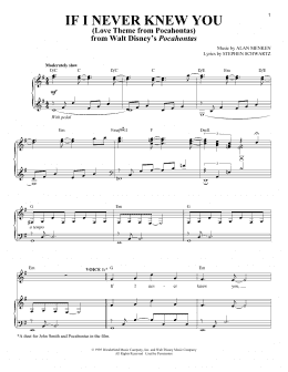 page one of If I Never Knew You (End Title) (from Pocahontas) (Vocal Duet)