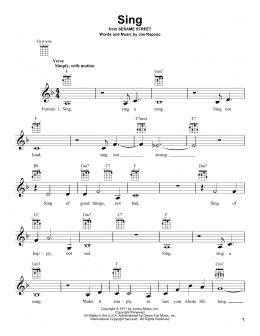 page one of Sing (Ukulele)