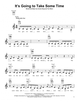 page one of It's Going To Take Some Time (Ukulele)