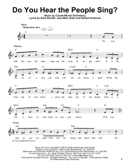 page one of Do You Hear The People Sing? (Pro Vocal)