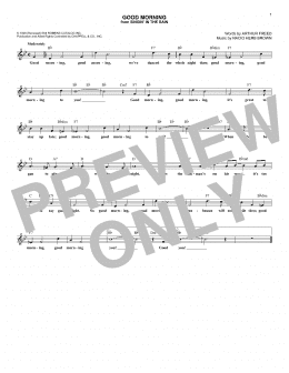 page one of Good Morning (Lead Sheet / Fake Book)