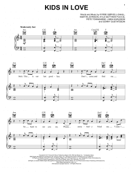 page one of Kids In Love (Piano, Vocal & Guitar Chords (Right-Hand Melody))