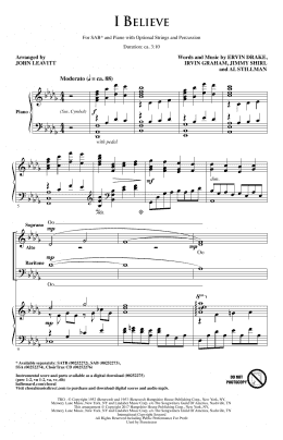 page one of I Believe (SAB Choir)