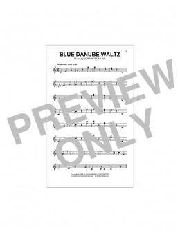 page one of Blue Danube Waltz (Lead Sheet / Fake Book)