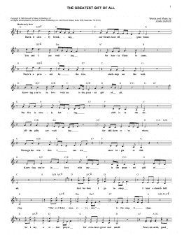 page one of The Greatest Gift Of All (Lead Sheet / Fake Book)