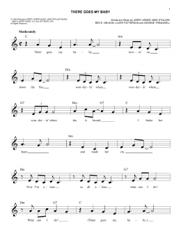 page one of There Goes My Baby (Easy Lead Sheet / Fake Book)