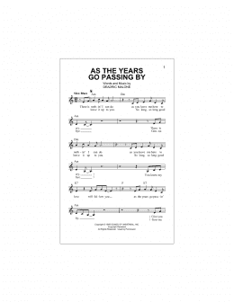 page one of As The Years Go Passing By (Lead Sheet / Fake Book)