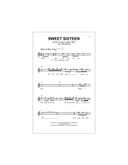 page one of Sweet Sixteen (Lead Sheet / Fake Book)