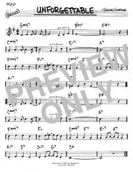 page one of Unforgettable (Real Book – Melody & Chords – C Instruments)