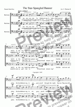 page one of The Star-Spangled Banner (3-part Baritone)