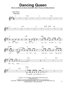 page one of Dancing Queen (Pro Vocal)