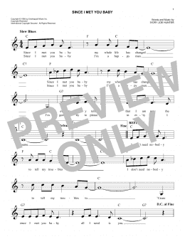page one of Since I Met You Baby (Easy Lead Sheet / Fake Book)