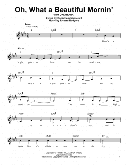 page one of Oh, What A Beautiful Mornin' (from Oklahoma!) (Pro Vocal)